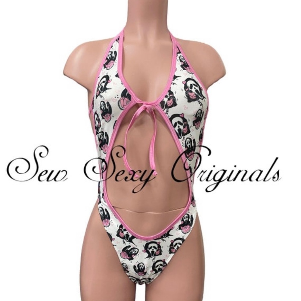 New!  Scream Thong Bodysuit Horror Festival Rave
